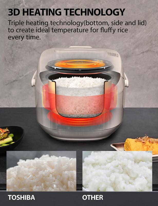 Panela de Arroz Toshiba 1,4L (6 xícaras) - Tecnologia Fuzzy Logic